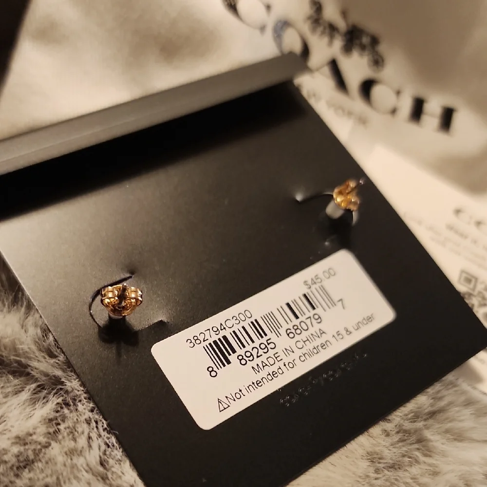 Coach Green Stud Earrings - Picture 3 of 6